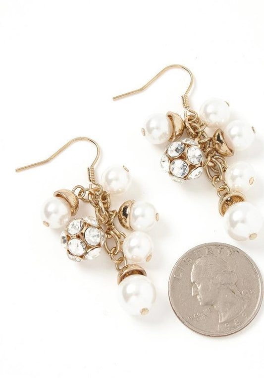 Pearl Rhinestone Earrings - Composure Boutique