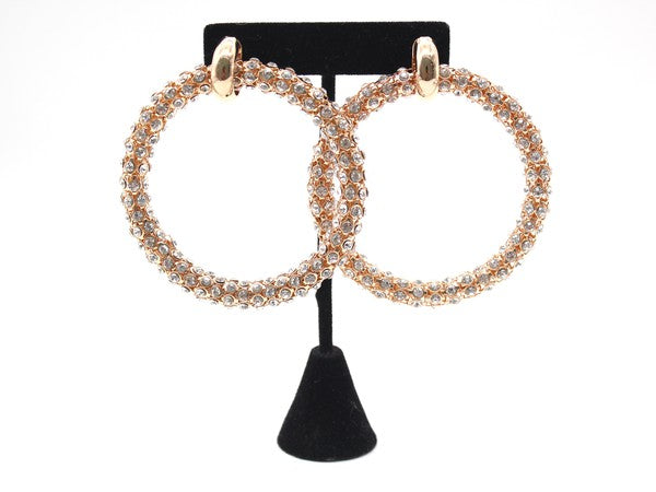 Rhinestone Hoop Earrings (Style 6) - Composure Boutique