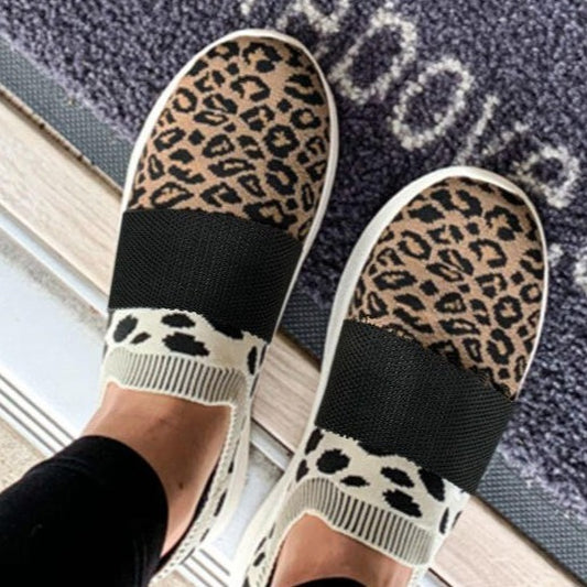 Plus Size Leopard Mesh Sneakers