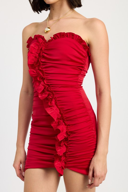 Ruched Mini Dress - Composure Boutique