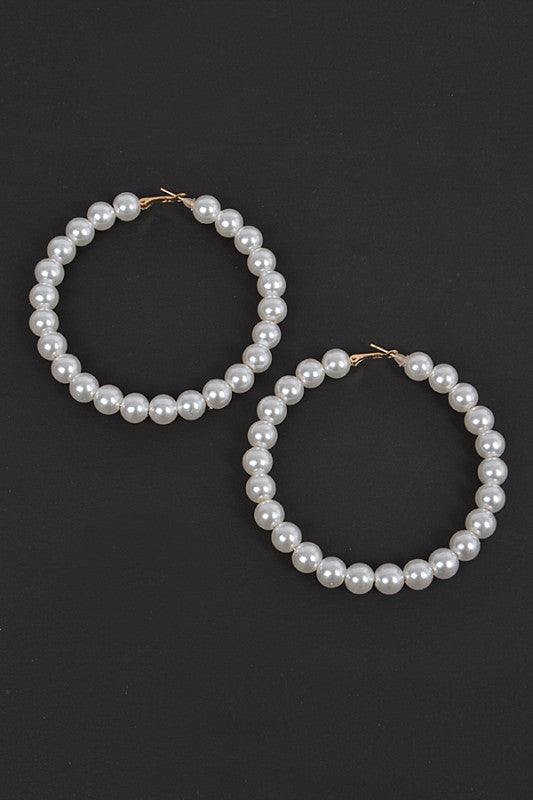 Pearl Hoop Earrings - Composure Boutique