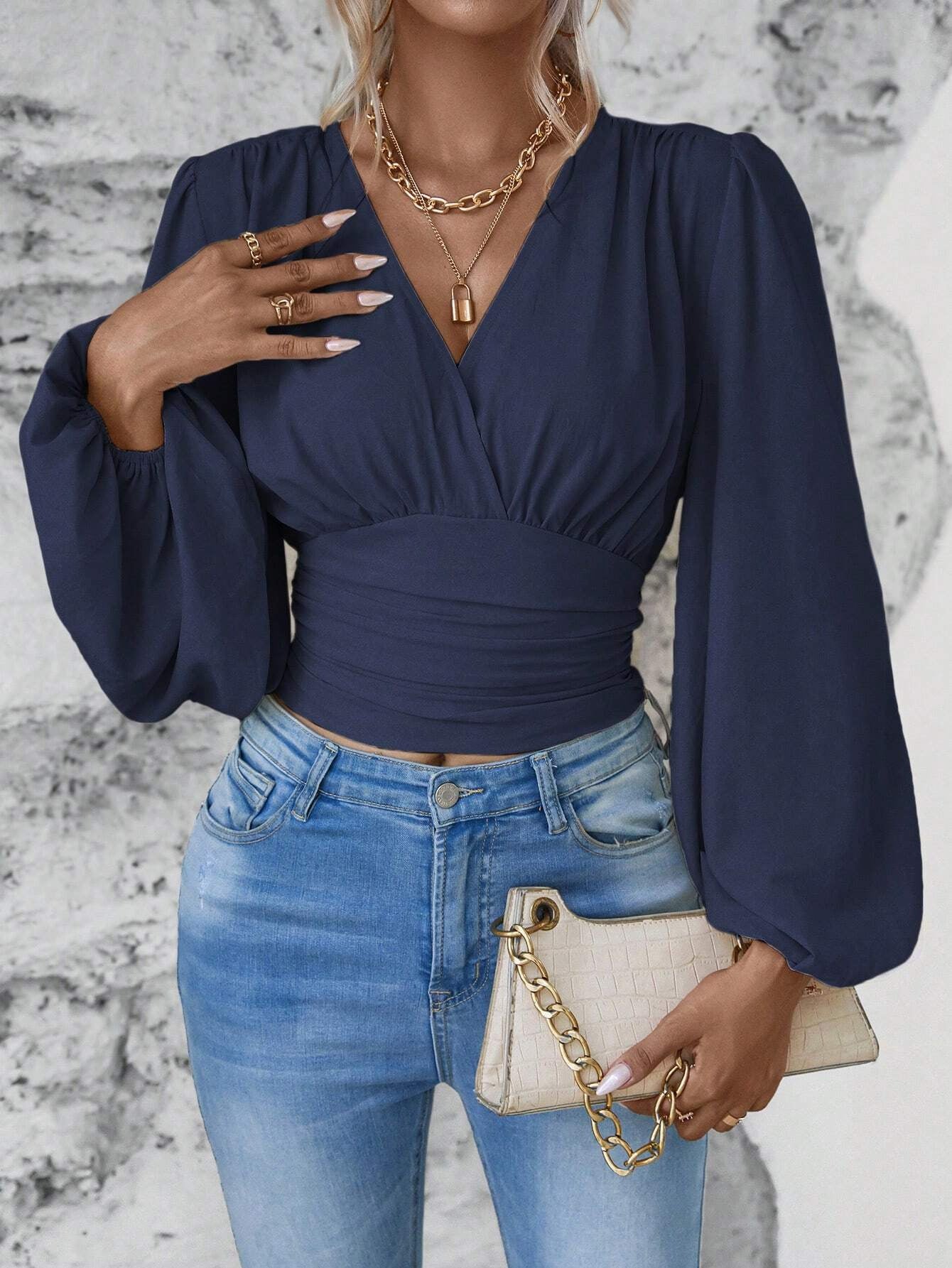 Plus Size Pleated Top
