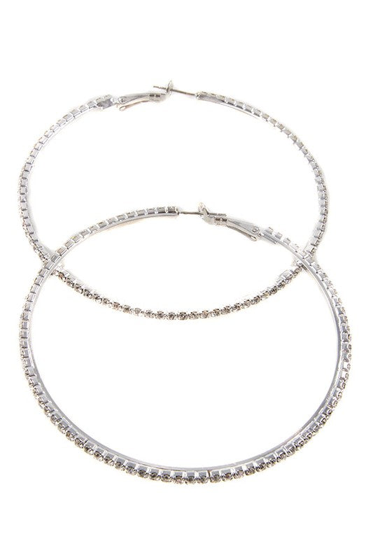 Rhinestone Hoop Earrings - Composure Boutique