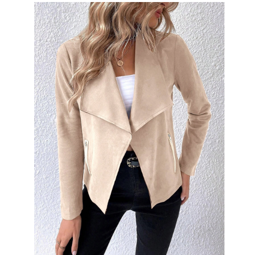 Plus Size Solid Color Coat