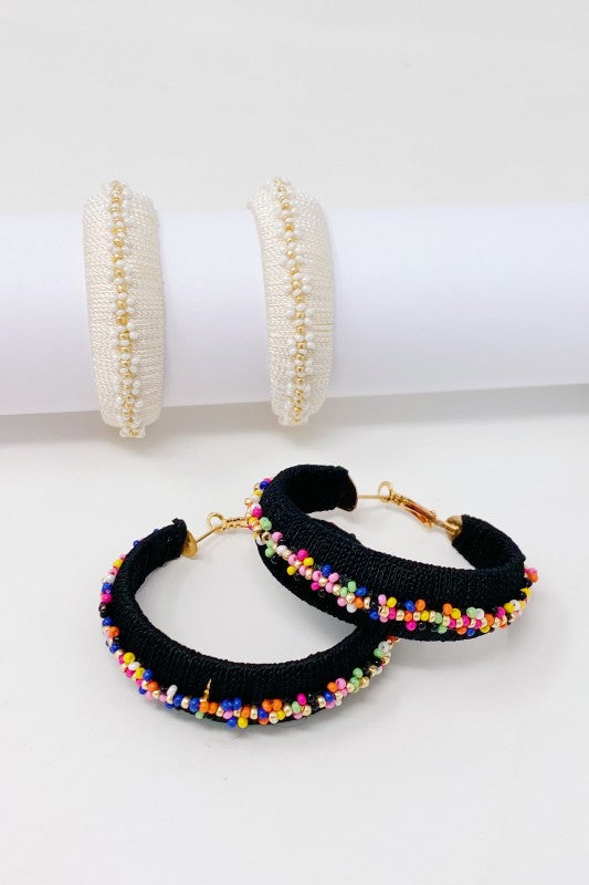 Beaded Hoop Earrings - Composure Boutique