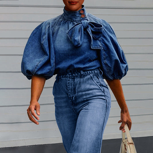 Plus Size Denim Top