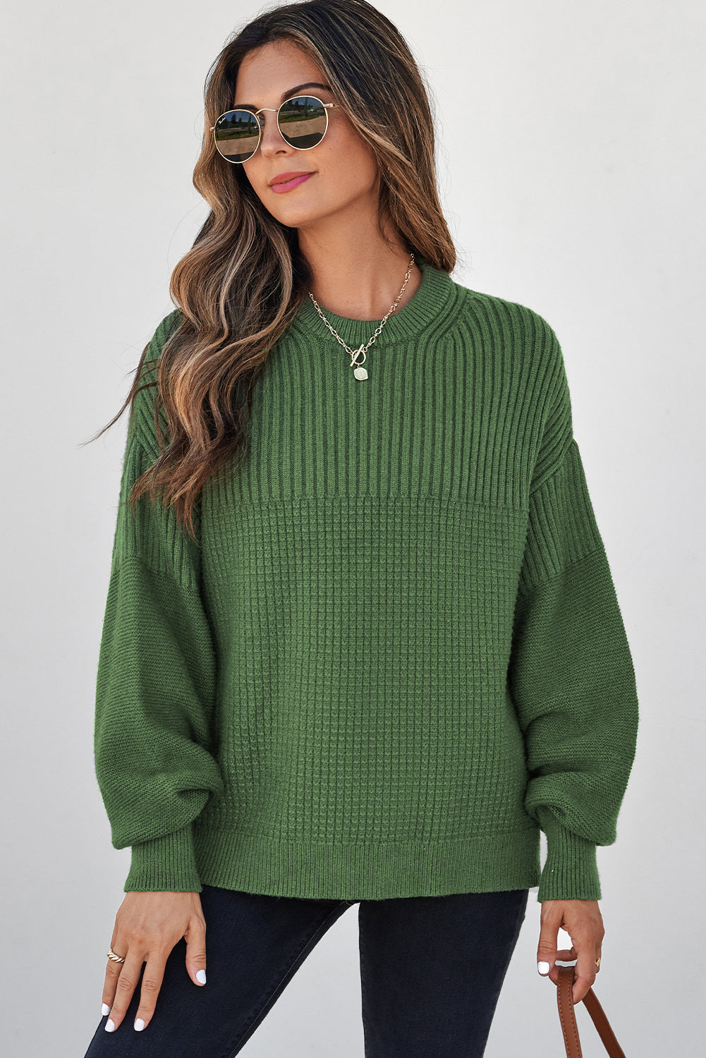 Knit Green Sweater (Plus available) (Style 2) - Composure Boutique