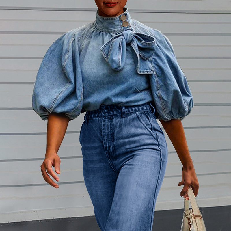 Plus Size Denim Top