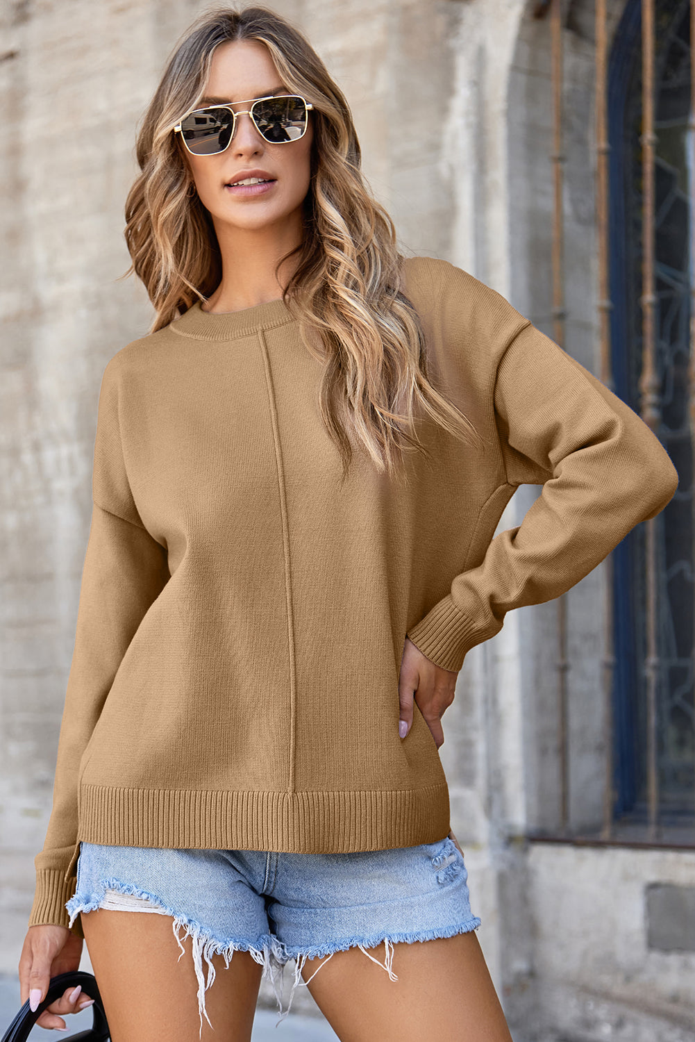 Beige Sweater (Plus available) - Composure Boutique