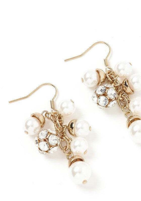 Pearl Rhinestone Earrings - Composure Boutique