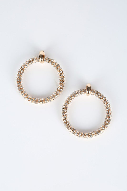 Rhinestone Hoop Earrings (Style 4) - Composure Boutique