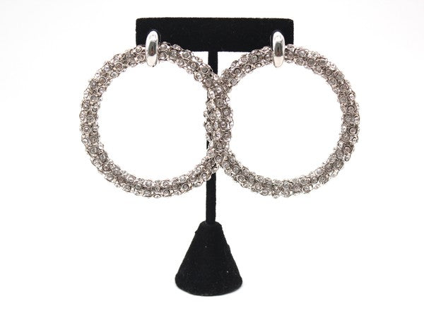 Rhinestone Hoop Earrings (Style 5) - Composure Boutique