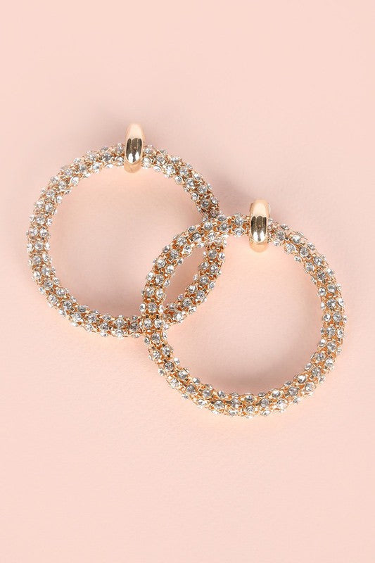 Rhinestone Hoop Earrings - Composure Boutique