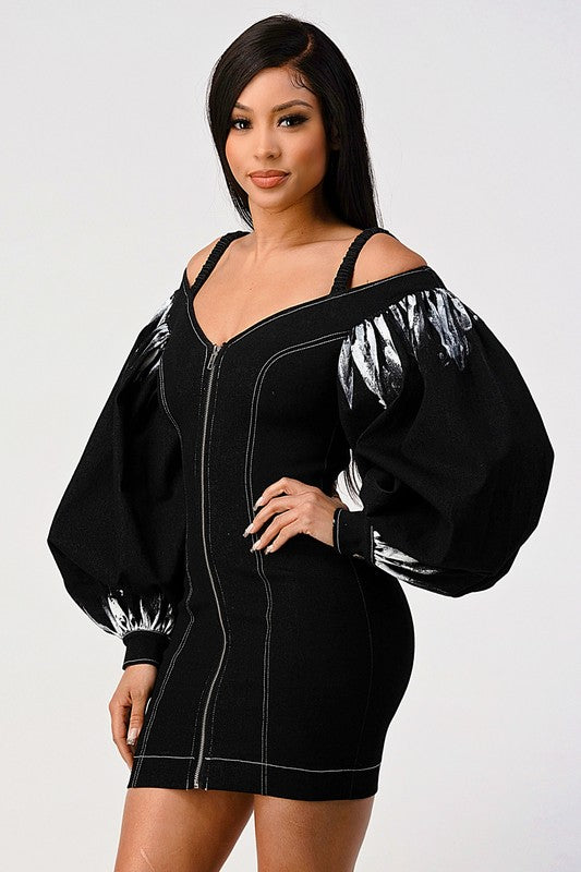 Denim Black Dress (Style 2) - Composure Boutique