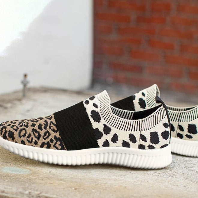 Plus Size Leopard Mesh Sneakers