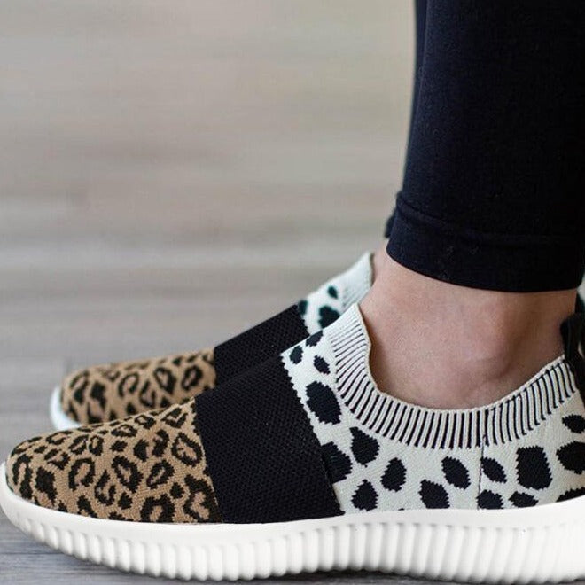 Plus Size Leopard Mesh Sneakers
