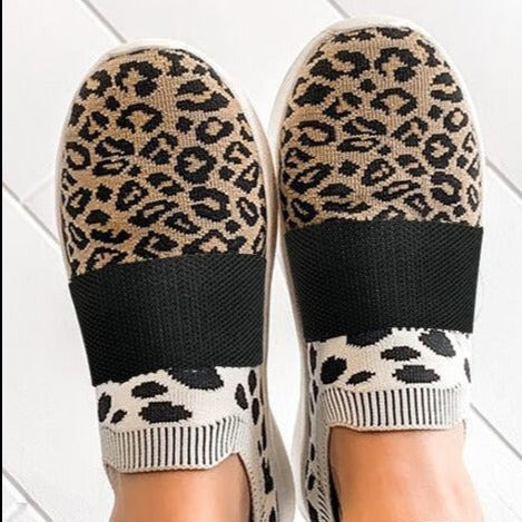 Plus Size Leopard Mesh Sneakers