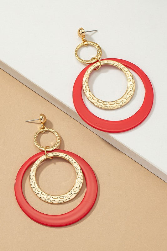 Hoop Red Earrings (Style 3) - Composure Boutique