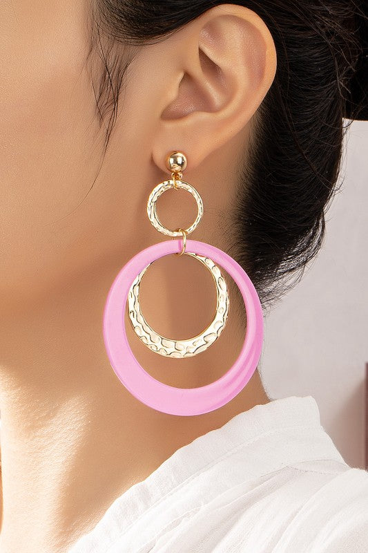 Hoop Red Earrings (Style 7) - Composure Boutique