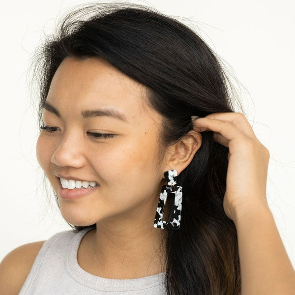 Black White Earrings (Style 10) - Composure Boutique