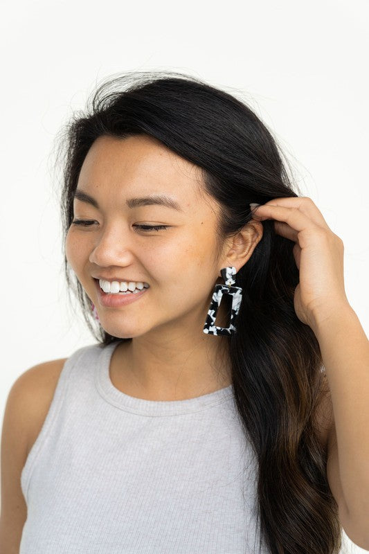 Black White Earrings (Style 12) - Composure Boutique