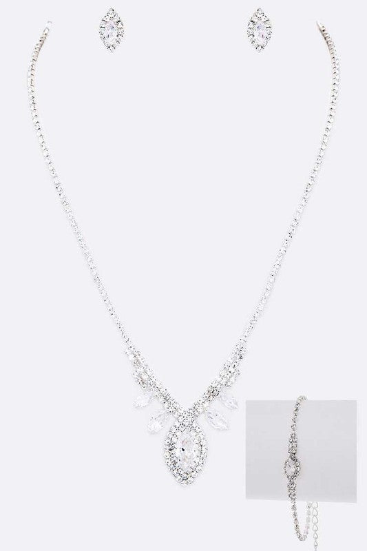 Rhinestone Lace Necklace - Composure Boutique