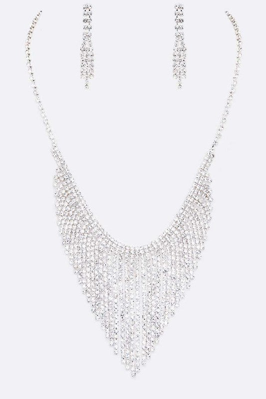 Rhinestone Lace Necklace - Composure Boutique