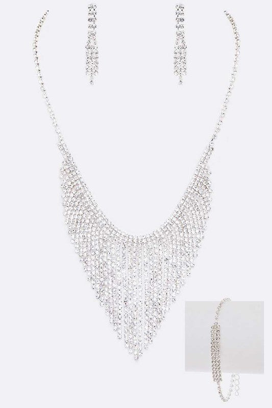 Rhinestone Lace Necklace - Composure Boutique