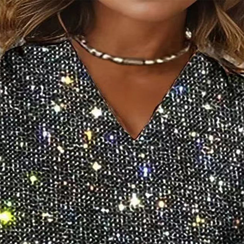 Plus Size Sparkle Glitter Top