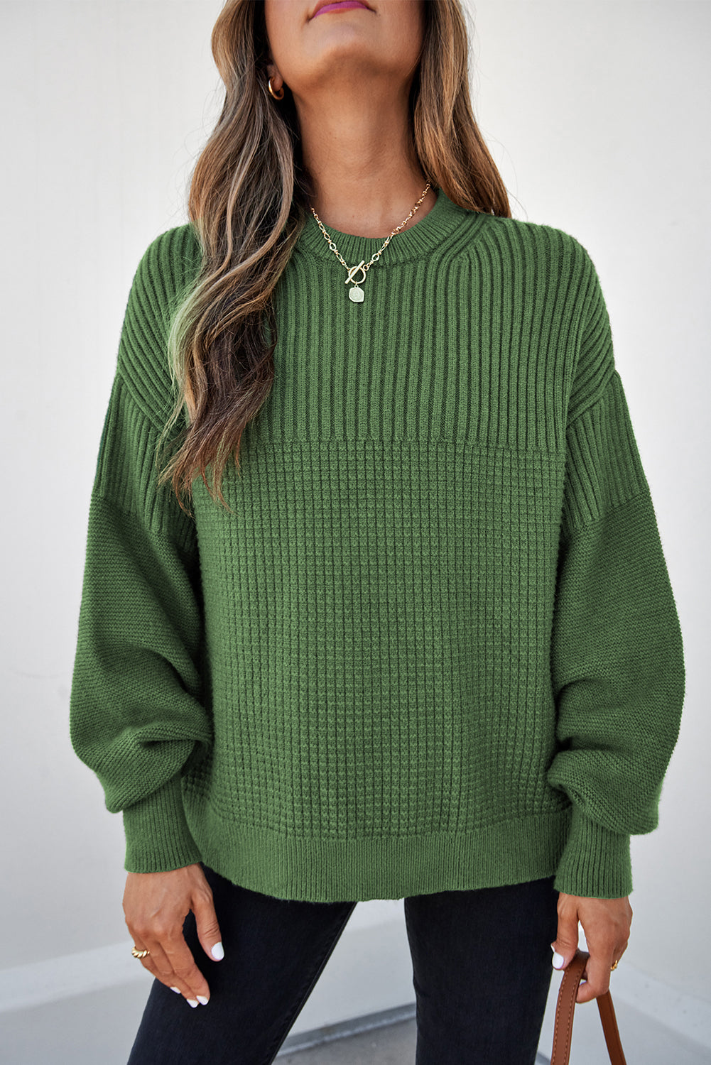 Knit Green Sweater (Plus available) (Style 7) - Composure Boutique