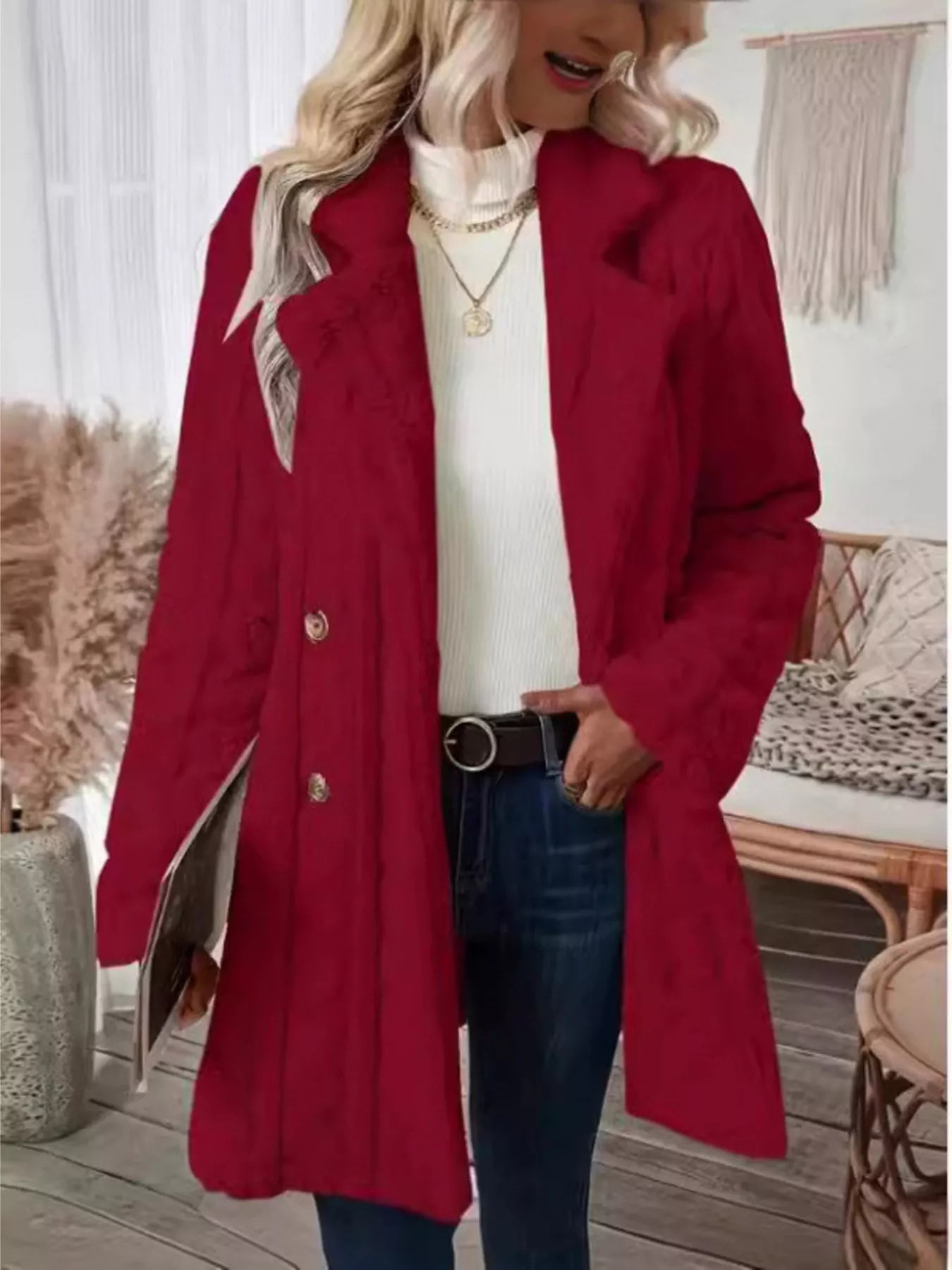 Cozy Faux Shearling Double-Breasted Outerwear (Plus available) (Style 23) - Composure Boutique