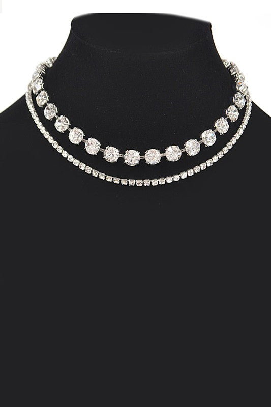Rhinestone Lace Necklace - Composure Boutique