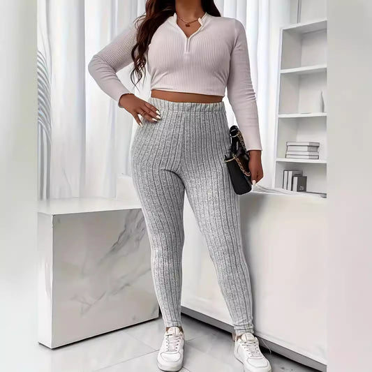 Plus Size Knit High Waist