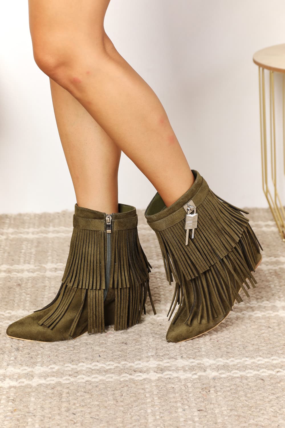 Legend Women's Tassel Wedge Heel Ankle Booties - Composure Boutique