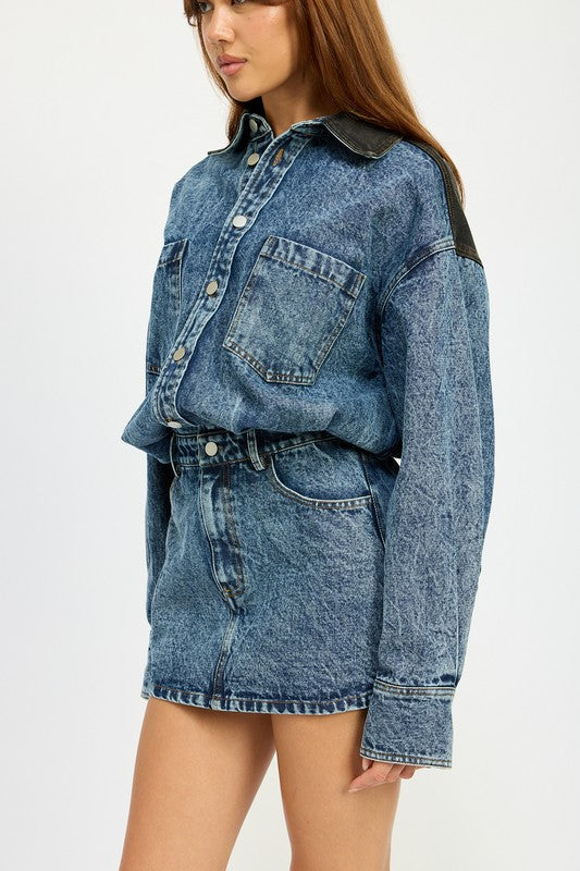 Denim Mini Dress (Style 2) - Composure Boutique