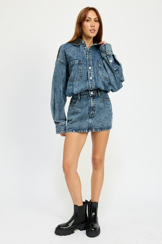 Denim Mini Dress (Style 4) - Composure Boutique