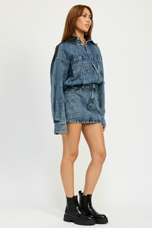 Denim Mini Dress (Style 5) - Composure Boutique