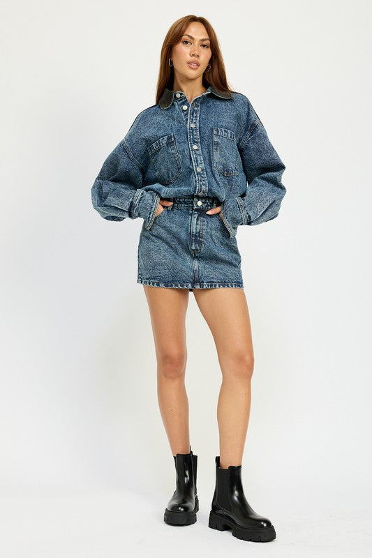 Denim Mini Dress (Style 3) - Composure Boutique