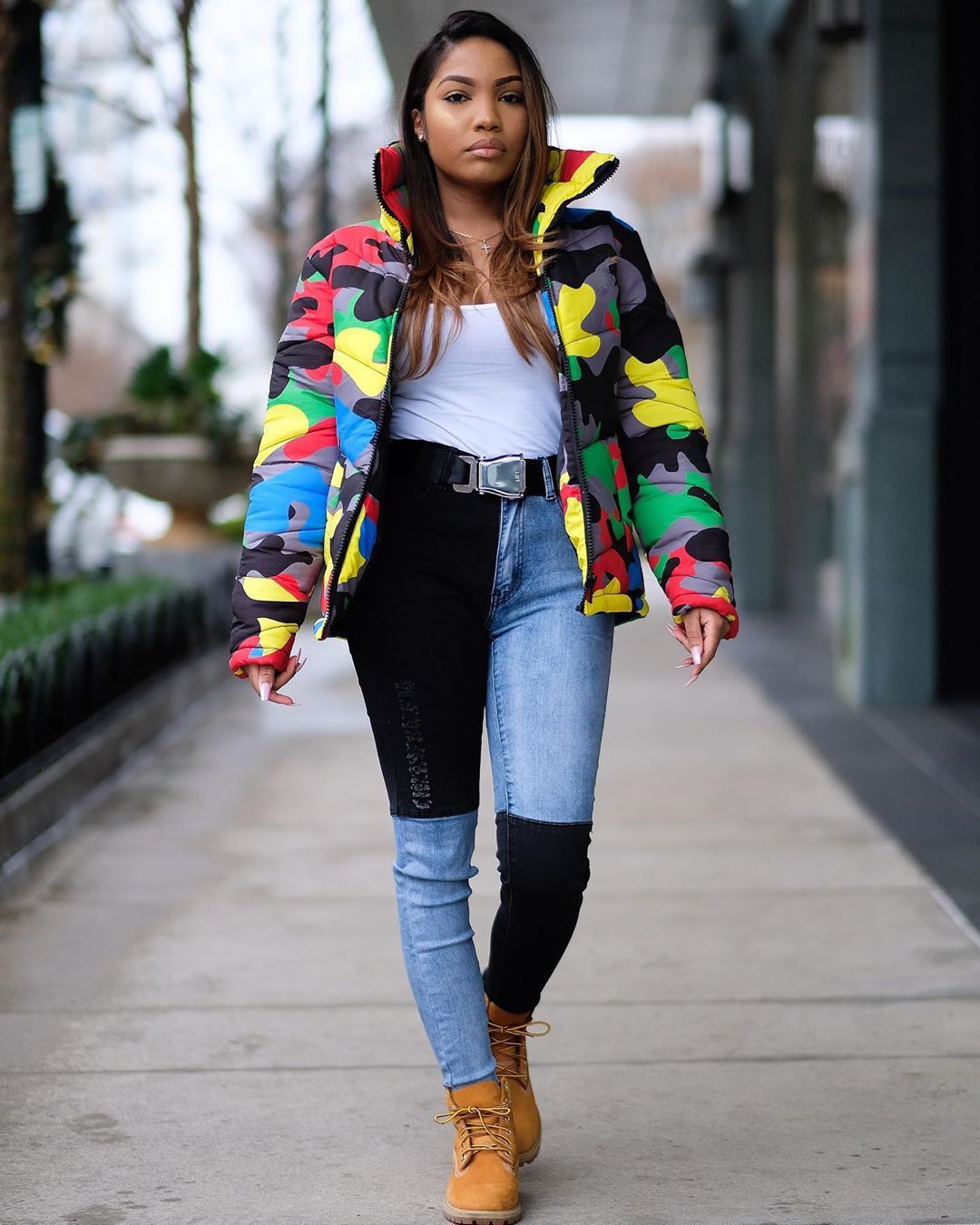 Plus Size Camouflage Print Coat