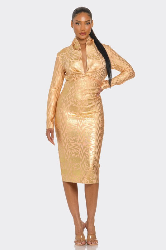 Bandage Metallic Dress - Composure Boutique