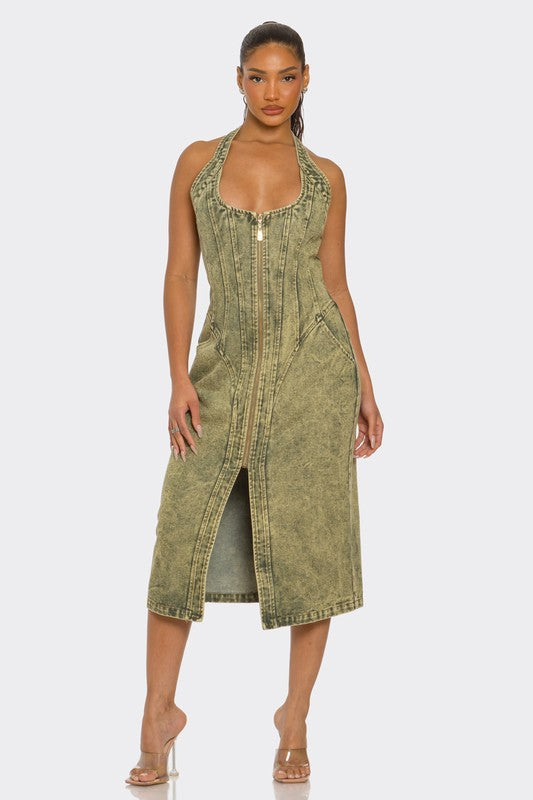 Denim Midi Dress (Style 2) - Composure Boutique