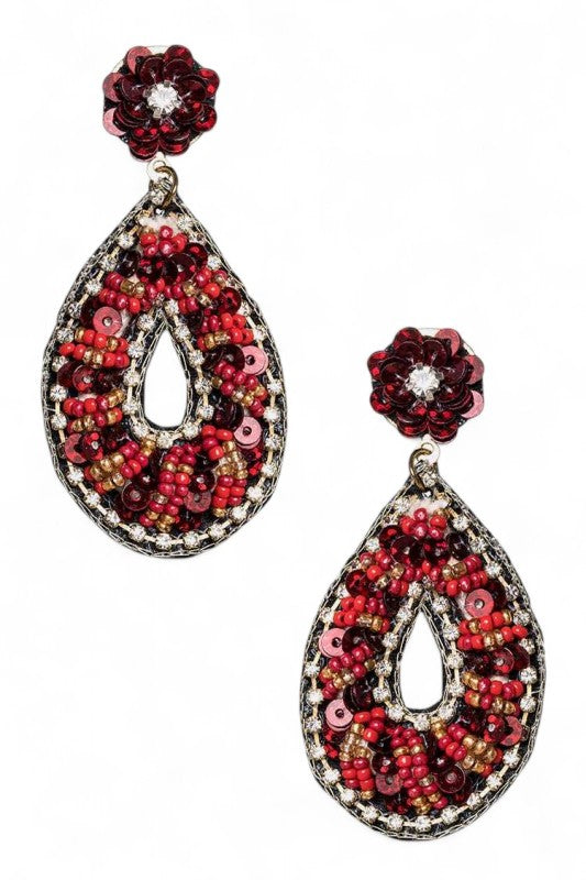 Sequin Beaded Earrings - Composure Boutique