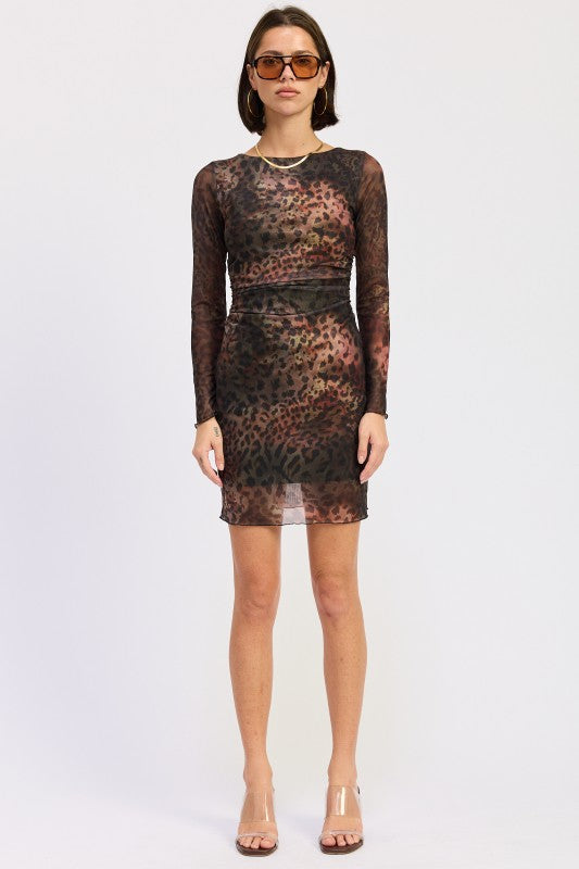 Animal Print Mesh Dress (Style 2) - Composure Boutique