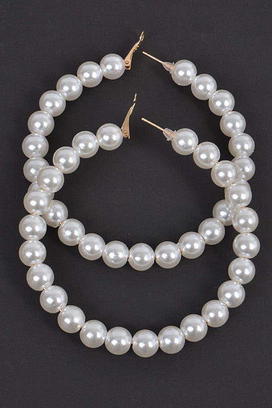 Pearl Hoop Earrings (Style 2) - Composure Boutique