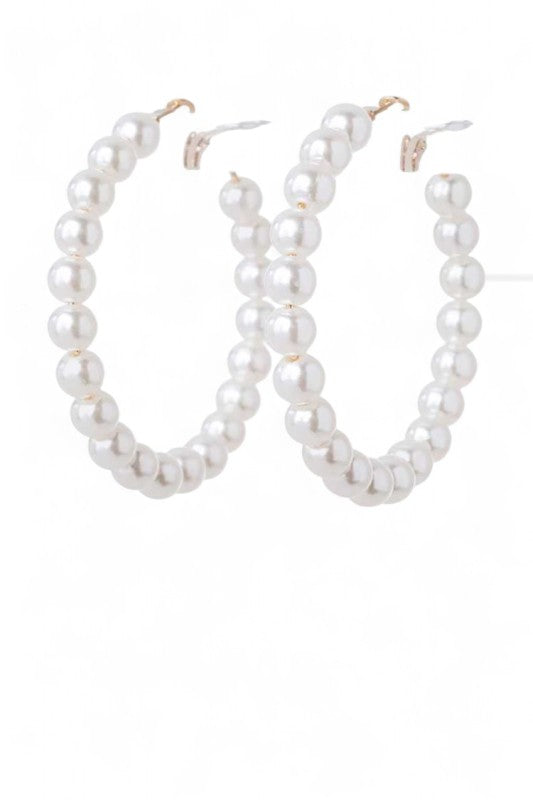 Pearl Hoop Earrings - Composure Boutique