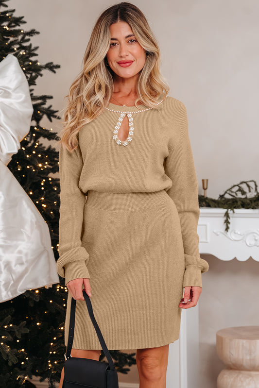 Pearl Ribbed Dress - Composure Boutique