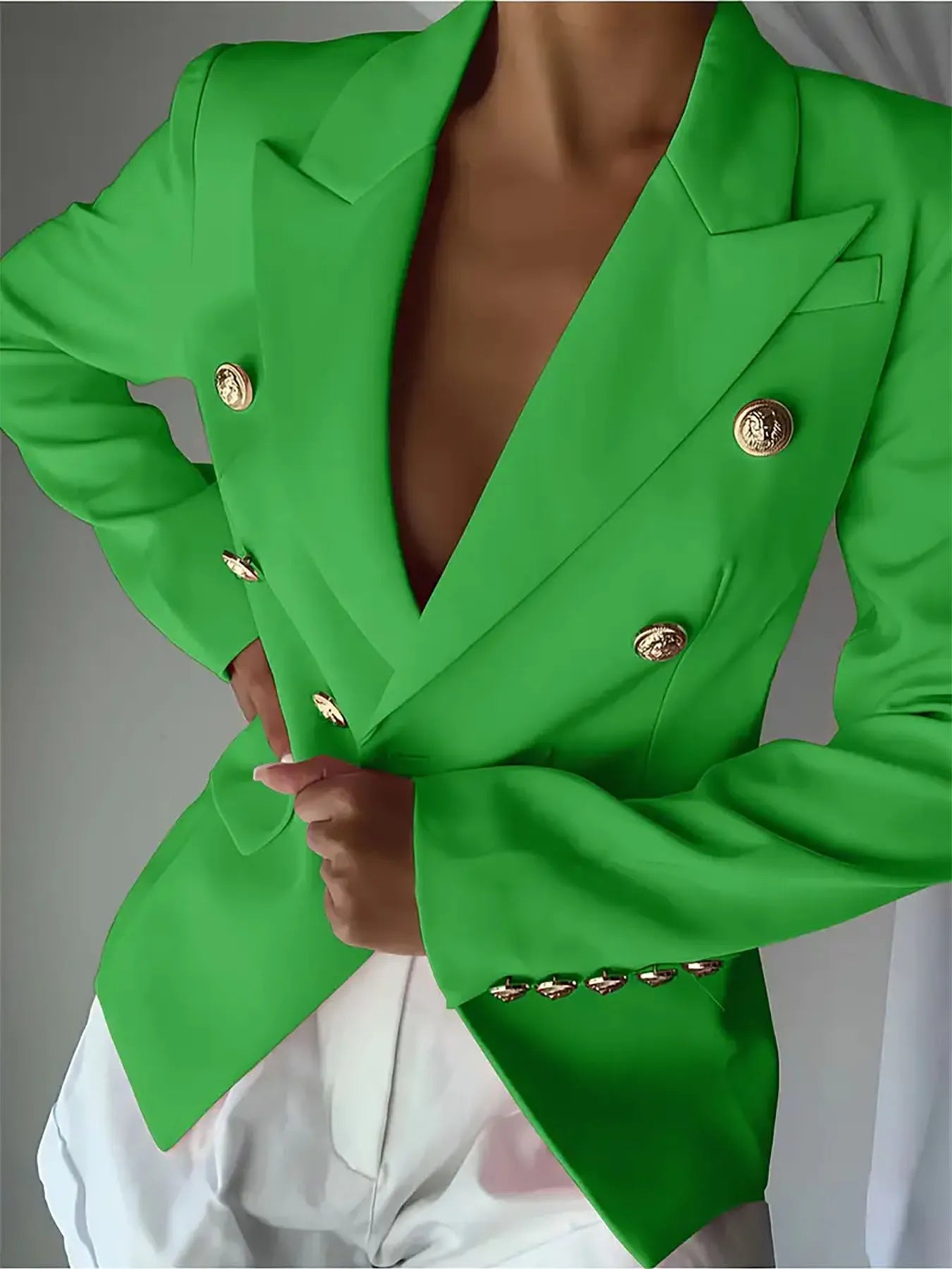 Decor Button Blazer (Plus available) (Style 22) - Composure Boutique