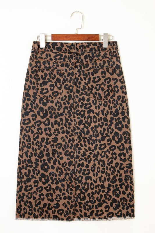 Denim Leopard Skirt (Style 5) - Composure Boutique