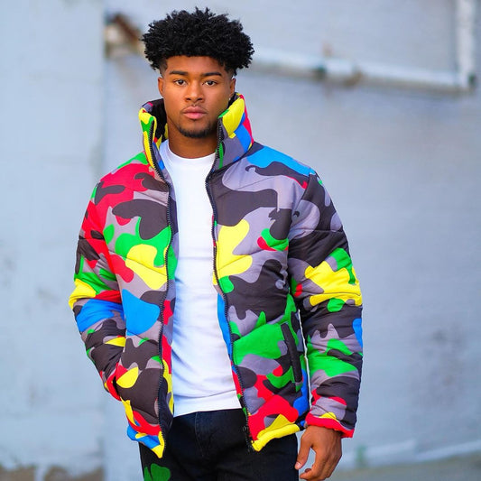 Plus Size Camouflage Print Coat