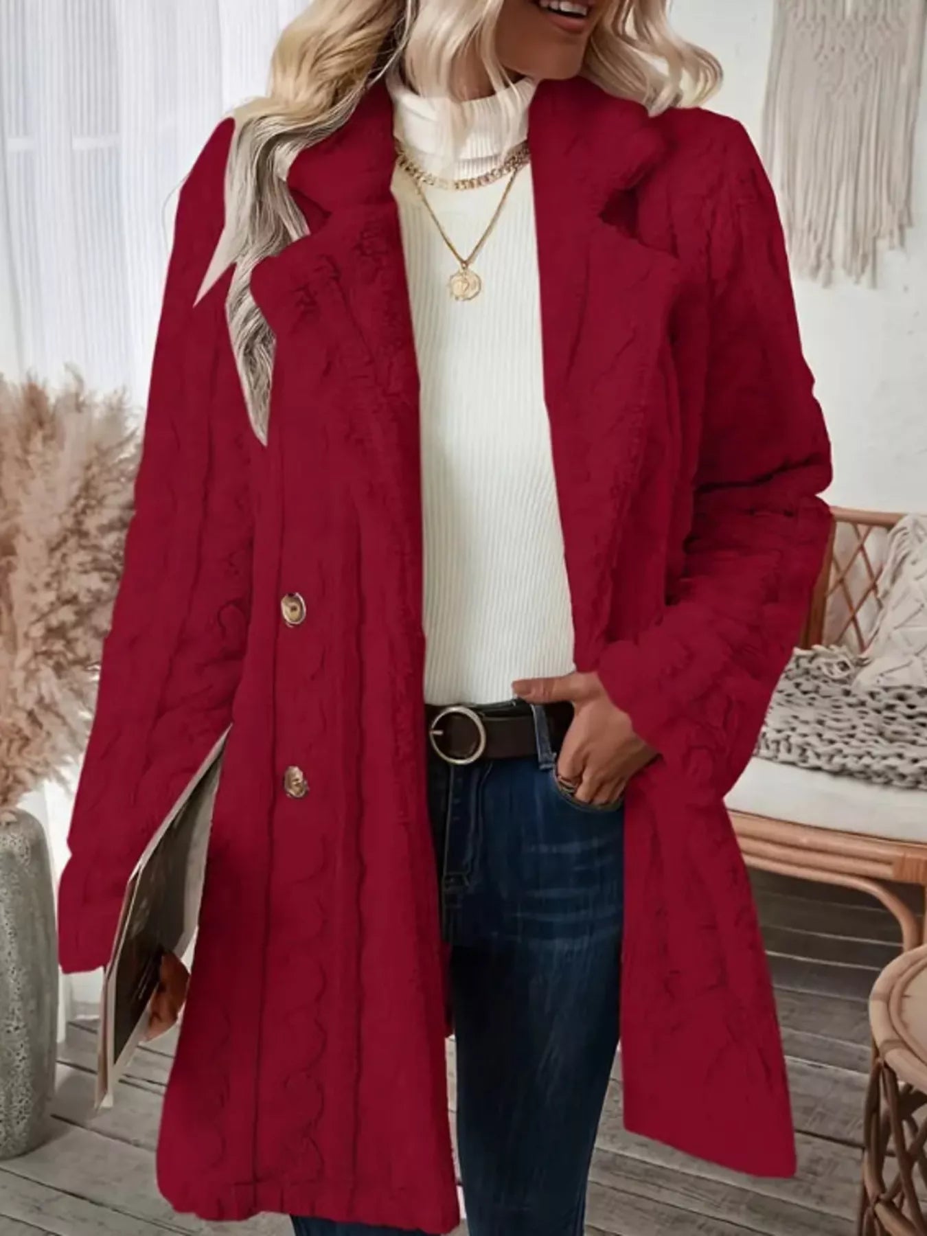 Cozy Faux Shearling Double-Breasted Outerwear (Plus available) (Style 24) - Composure Boutique